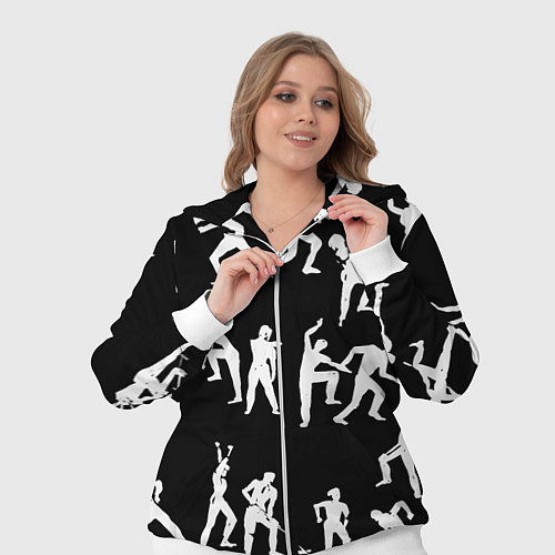 Женский костюм Silhouettes of moving people / 3D-Белый – фото 3