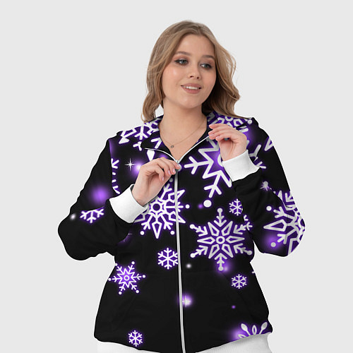 Женский костюм Снежинки в неоне / 3D-Белый – фото 3