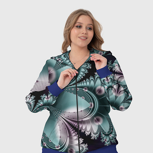 Женский костюм Фракталы узорный стиль / 3D-Синий – фото 3