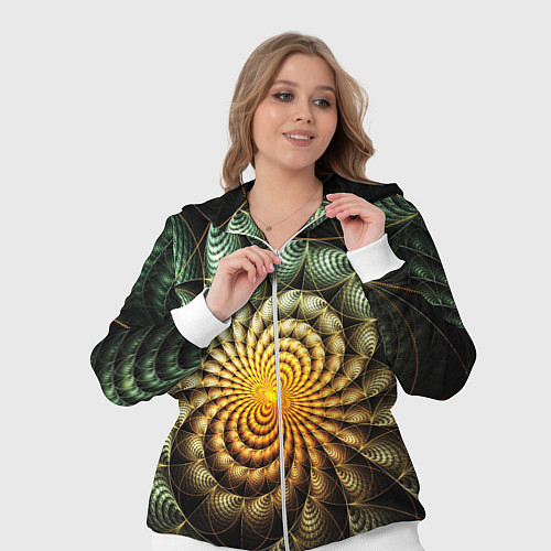 Женский костюм Оптический узор фракталы / 3D-Белый – фото 3