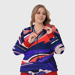 Женский 3D-костюм Абстракция разводов разноцветная, цвет: 3D-красный — фото 2