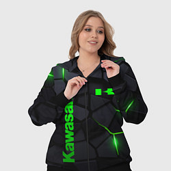 Женский 3D-костюм Kawasaki - плиты с эффектом свечения, цвет: 3D-черный — фото 2