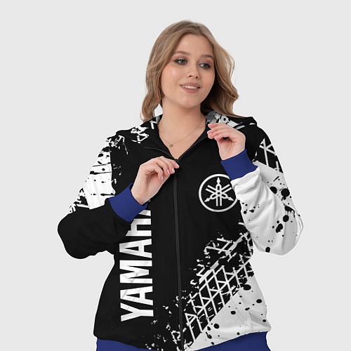 Женский костюм Yamaha - следы от шин / 3D-Синий – фото 3