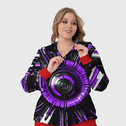 Женский 3D-костюм Чёрно-фиолетовая сфера киберпанк, цвет: 3D-красный — фото 2