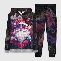 Женский 3D-костюм Дед мороз в цветах, цвет: 3D-меланж