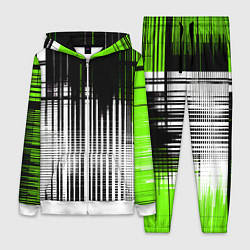 Женский 3D-костюм Зелёно-чёрный гранж на белом фоне, цвет: 3D-белый