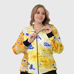 Женский 3D-костюм Сине-золотая абстракция, цвет: 3D-черный — фото 2