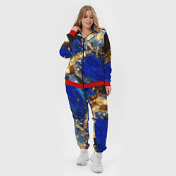Женский 3D-костюм Золотой минерал в синем камне, цвет: 3D-красный — фото 2