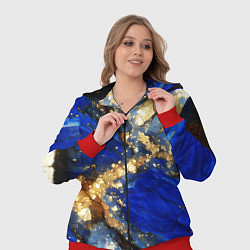 Женский 3D-костюм Золотой минерал в синем камне, цвет: 3D-красный — фото 2