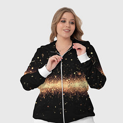 Женский 3D-костюм Огненные искры на черном, цвет: 3D-белый — фото 2