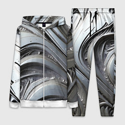 Женский 3D-костюм Полированный серебряный металл, цвет: 3D-белый