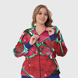 Женский 3D-костюм Зеленый минерал в красном камне, цвет: 3D-синий — фото 2