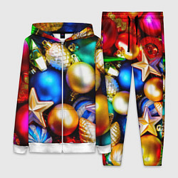 Женский 3D-костюм Новогодние украшения, цвет: 3D-белый