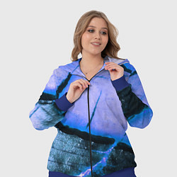 Женский 3D-костюм Трещины на абстрактном синем фоне, цвет: 3D-синий — фото 2