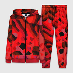 Женский 3D-костюм Чёрно-красная пористая абстракция, цвет: 3D-красный