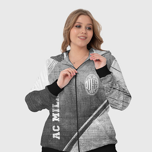 Женский костюм AC Milan - grey gradient вертикально / 3D-Черный – фото 3