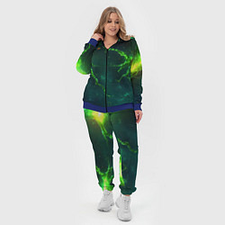 Женский 3D-костюм Зеленые статичные брызги, цвет: 3D-синий — фото 2