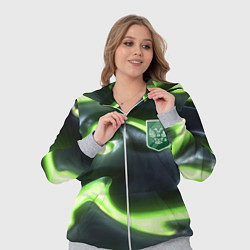 Женский 3D-костюм Зеленый неоновый камуфляж, цвет: 3D-меланж — фото 2