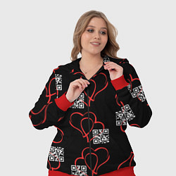 Женский 3D-костюм Сердца и код любви на черном, цвет: 3D-красный — фото 2