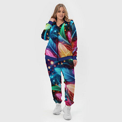 Женский 3D-костюм Яркие красочные неоновые перья, цвет: 3D-синий — фото 2