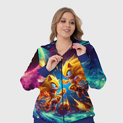 Женский 3D-костюм Битва Соника и Шэдоу в космосе в фильме, цвет: 3D-синий — фото 2