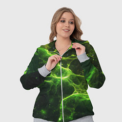 Женский 3D-костюм Зеленые волокна текстура, цвет: 3D-меланж — фото 2