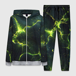 Женский 3D-костюм Разбитая плита с зеленым светом, цвет: 3D-меланж