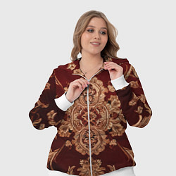Женский 3D-костюм Классический бордовый узор, цвет: 3D-белый — фото 2