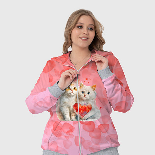 Женский костюм Котята и сердечки / 3D-Меланж – фото 3