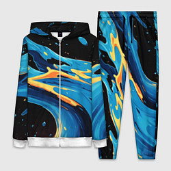 Женский 3D-костюм Синяя волна из красок, цвет: 3D-белый