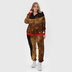 Женский 3D-костюм Золотистые крупицы на черном, цвет: 3D-красный — фото 2