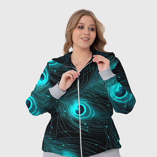 Женский костюм Светящиеся перья павлина паттерн / 3D-Меланж – фото 3