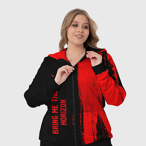 Женский костюм Bring Me the Horizon - red gradient по-вертикали / 3D-Черный – фото 3