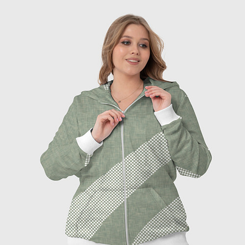 Женский костюм Светлый серо-зелёный абстрактный / 3D-Белый – фото 3