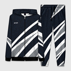 Женский костюм Sport тёмно-синий с полосами