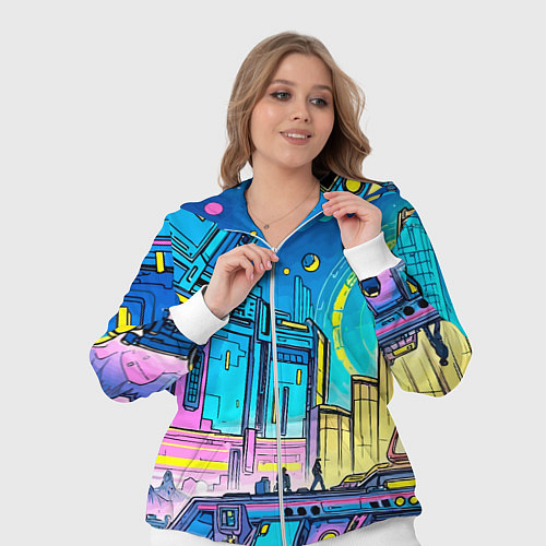 Женский костюм Космический город / 3D-Белый – фото 3