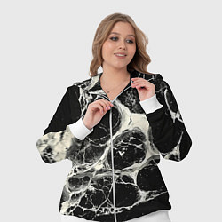 Женский 3D-костюм Бело-черная потертая текстура, цвет: 3D-белый — фото 2