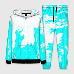 Женский 3D-костюм Голубой огонь текстура, цвет: 3D-черный