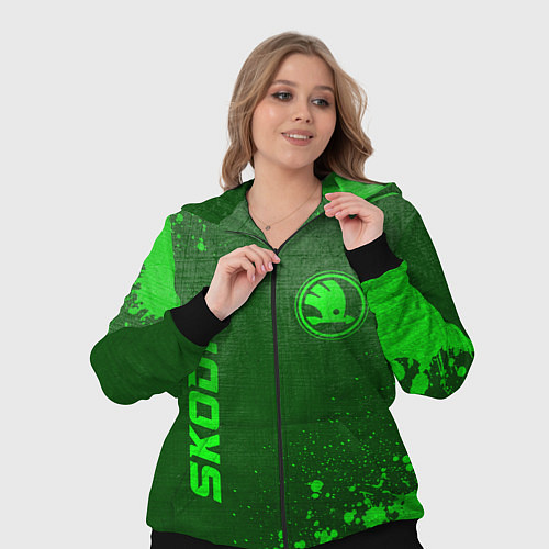 Женский костюм Skoda - green gradient вертикально / 3D-Черный – фото 3