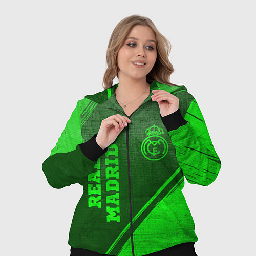 Женский костюм Real Madrid - green gradient вертикально / 3D-Черный – фото 3
