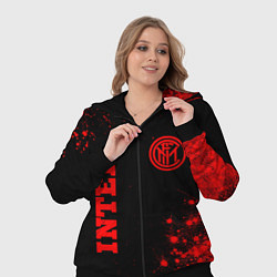 Женский 3D-костюм Inter - red gradient вертикально, цвет: 3D-черный — фото 2