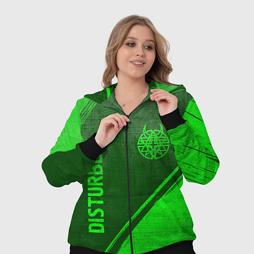Женский костюм Disturbed - green gradient вертикально / 3D-Черный – фото 3