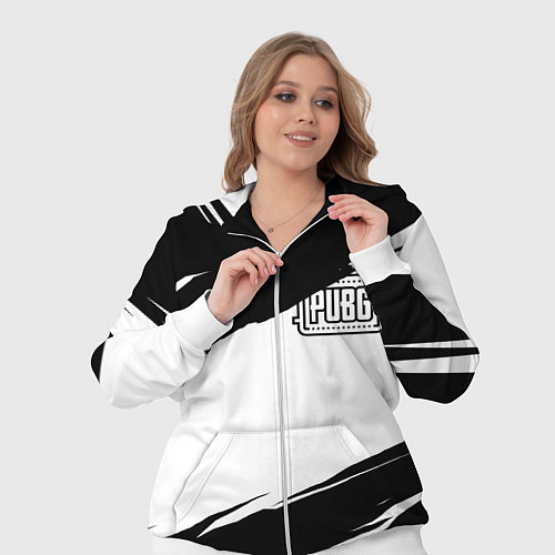 Женский костюм PUBG черно белые краски / 3D-Белый – фото 3