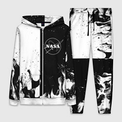 Женский костюм Nasa черно белый огонь