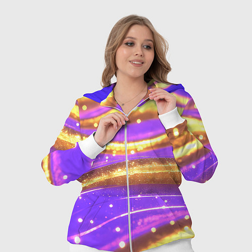 Женский костюм Блестящая волнистая текстура / 3D-Белый – фото 3