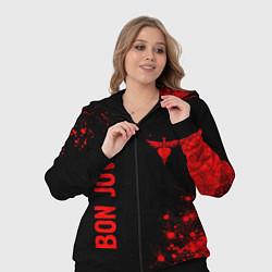 Женский 3D-костюм Bon Jovi - red gradient вертикально, цвет: 3D-черный — фото 2