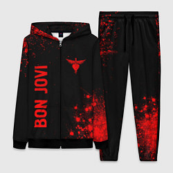 Женский 3D-костюм Bon Jovi - red gradient вертикально, цвет: 3D-черный