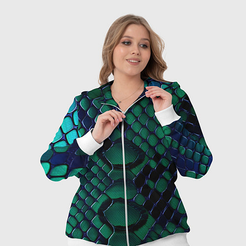 Женский костюм Бирюзовая змеиная кожа / 3D-Белый – фото 3