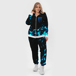 Женский 3D-костюм Monster energy голубые краски, цвет: 3D-белый — фото 2