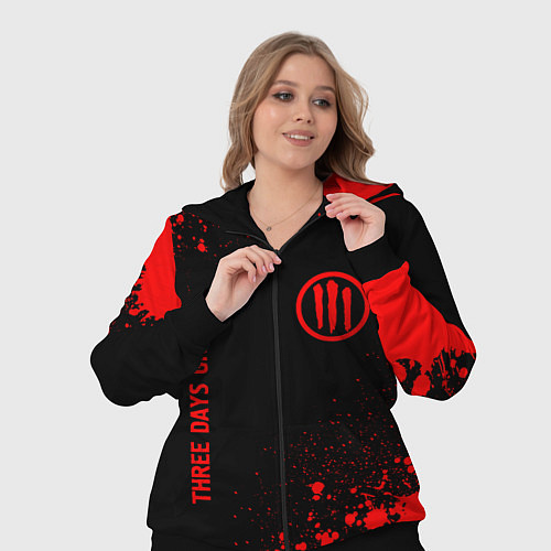 Женский костюм Three Days Grace - red gradient вертикально / 3D-Черный – фото 3